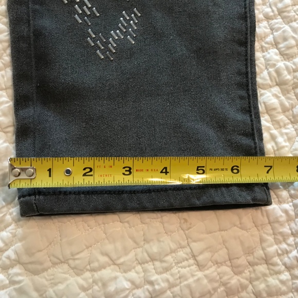 NWOT DG2 5-pocket dark gray jeans with gunmetal bling —virtual stretch (16P) - Picture 13 of 16
